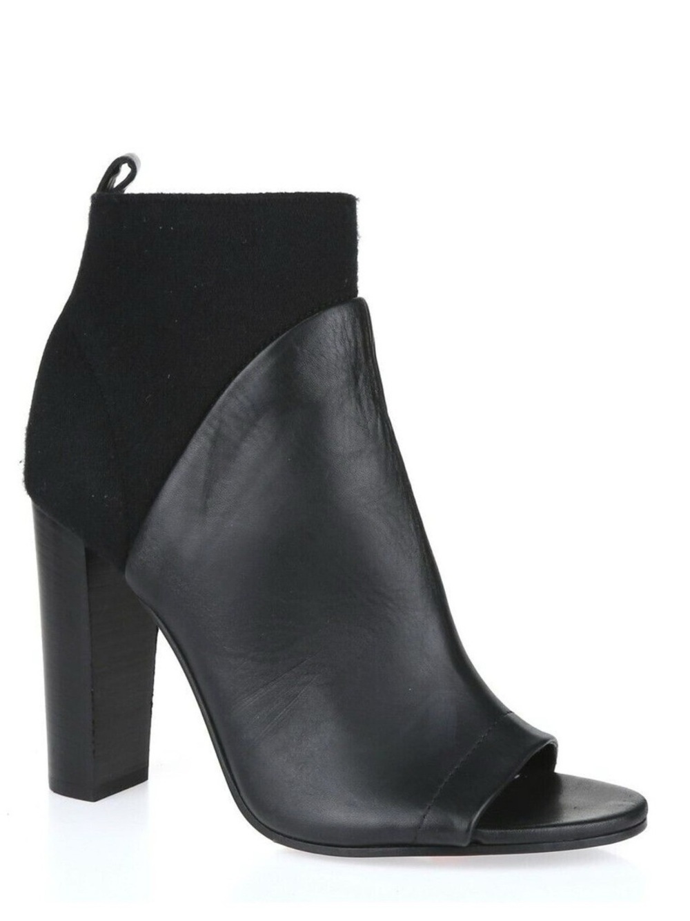 Vince Aren Open Toe Leather Bootie Black Womens Size 8M